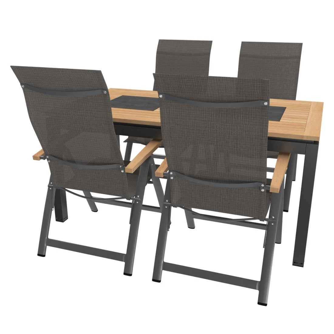 OUTLIV. Davos Gartenmöbelset 5-teilig Klappsessel mit Linz Tisch 160x88 cm Anthrazit/Grau OUTLIV. Davos Gartenmöbelset 5-teilig Klappsessel Mit Linz Tisch 160x88 Cm Anthrazit/Grau -Outliv 1169567 3