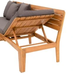 OUTLIV. Genua Gartenbank Akazie/Polyester Akazie Geölt/Grau Meliert -Outliv 1169820 10