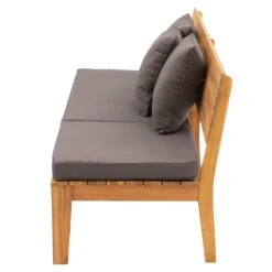 OUTLIV. Genua Gartenbank Akazie/Polyester Akazie Geölt/Grau Meliert -Outliv 1169820 3