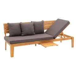 OUTLIV. Genua Gartenbank Akazie/Polyester Akazie Geölt/Grau Meliert -Outliv 1169820 6