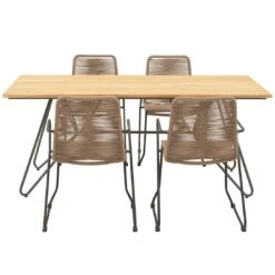 OUTLIV. Maranello Gartenmöbelset 5tlg Tisch 180x90 Cm Taupe -Outliv 1171910 2