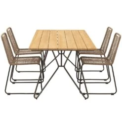 OUTLIV. Maranello Gartenmöbelset 5tlg Tisch 180x90cm Taupe -Outliv 1171932 3