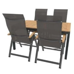 OUTLIV. Davos Gartenmöbelset 5-teilig Klappsessel Mit Alpha Ausziehtisch 150/210x90 Cm Anthrazit/Grau -Outliv 1173648 3