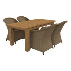 OUTLIV. Coventry Gartenmöbelset 5-teilig Diningsessel Mit Oxford Tisch 180x90 Cm Brown/Taupe