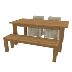 OUTLIV. Oxford Gartenmöbelset 4-teilig Geflecht-Diningsessel Mit Tisch 180x90 Cm Braun/Taupe -Outliv 1174176 3