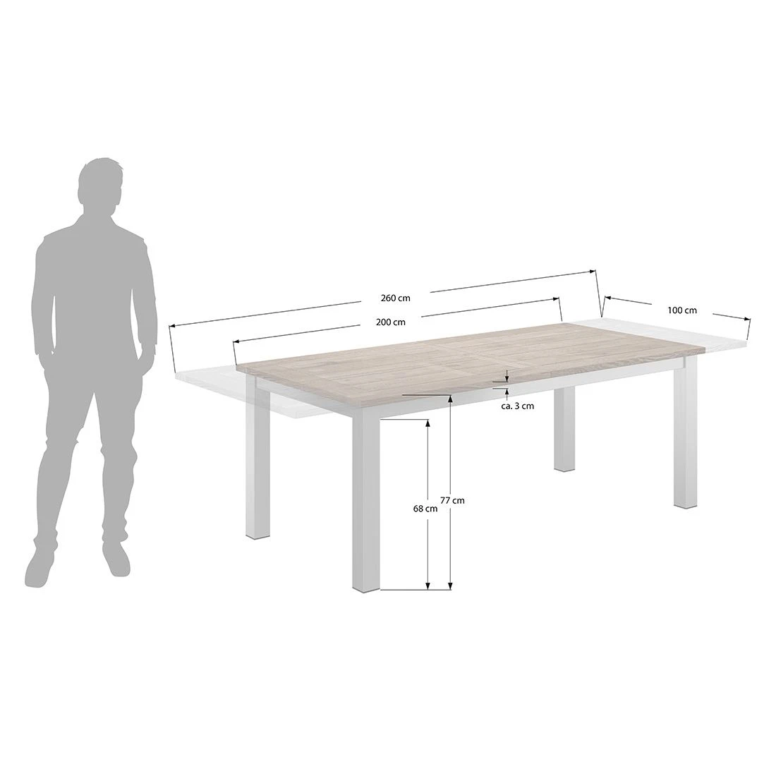 OUTLIV. Tampa Ausziehtisch 200/260x100 Edelstahl/Teak Teak Recycelt OUTLIV. Tampa Ausziehtisch 200/260x100 Edelstahl/Teak Teak Recycelt -Outliv 1177300 2