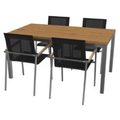 OUTLIV. Rimini Gartenmöbelset 5-tlg. Tisch 160x90cm Edelstahl/Schwarz -Outliv 1177498 3