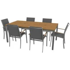 OUTLIV. Oviedo Gartenmöbelset 7-teilig Stapelsessel Mit Rimini Tisch 200x100 Cm Edelstahl/Schwarz-Silber 2 OUTLIV. Oviedo Gartenmöbelset 7-teilig Stapelsessel Mit Rimini Tisch 200x100 Cm Edelstahl/Schwarz-Silber -Outliv 1177707 3