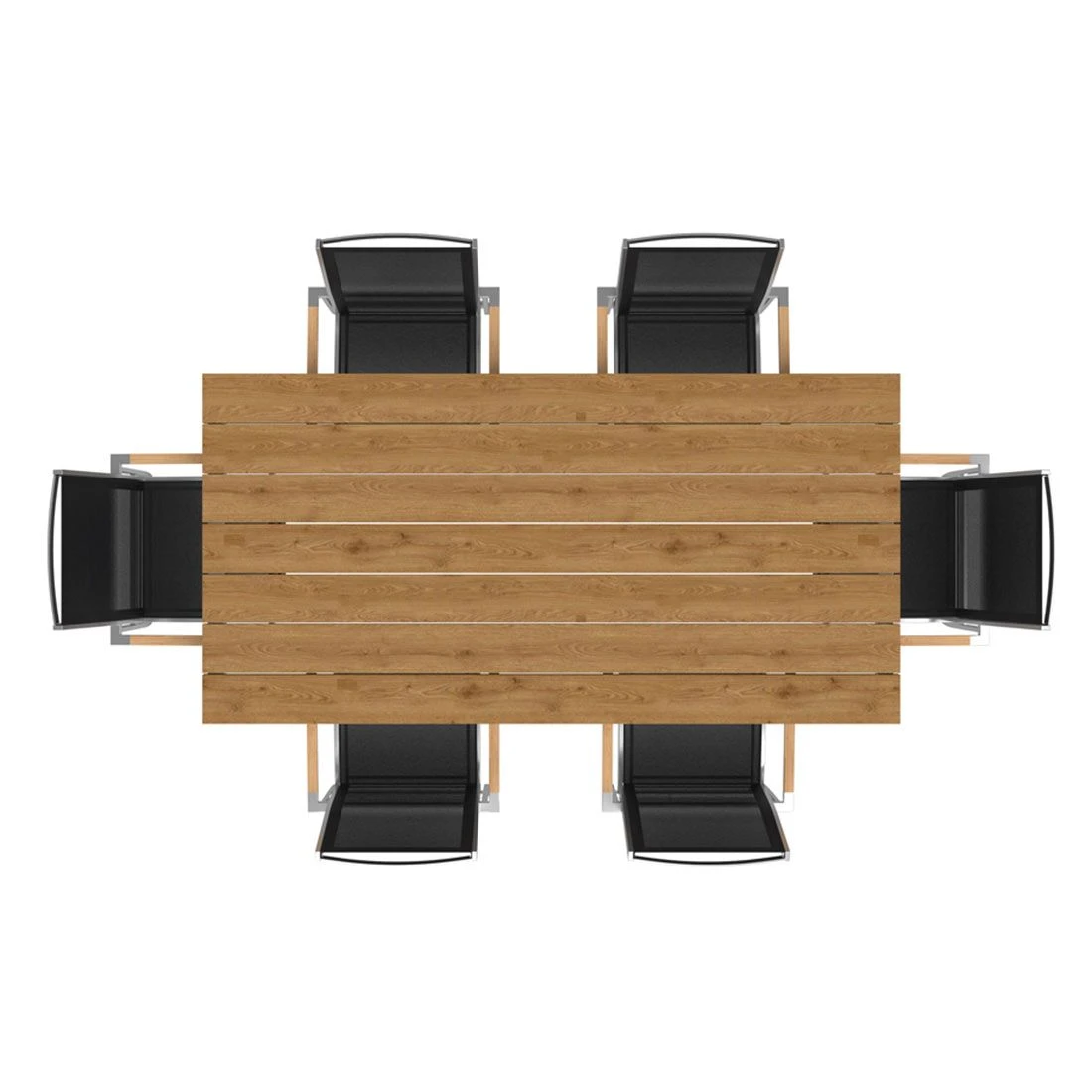 OUTLIV. Oviedo Gartenmöbelset 7-teilig Stapelsessel mit Rimini Tisch 200x100 cm Edelstahl/Schwarz OUTLIV. Oviedo Gartenmöbelset 7-teilig Stapelsessel Mit Rimini Tisch 200x100 Cm Edelstahl/Schwarz -Outliv 1177729 2