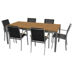 OUTLIV. Oviedo Gartenmöbelset 7-teilig Stapelsessel Mit Rimini Tisch 200x100 Cm Edelstahl/Schwarz 2 OUTLIV. Oviedo Gartenmöbelset 7-teilig Stapelsessel Mit Rimini Tisch 200x100 Cm Edelstahl/Schwarz -Outliv 1177729 3