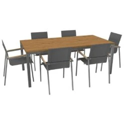 OUTLIV. Rimini Gartenmöbelset 7-tlg. Tisch 200x100cm Edelstahl/Silber-Schwarz -Outliv 1177971 3