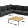 OUTLIV. Capri Ecklounge 3tlg Edelstahl/Teak Schwarz