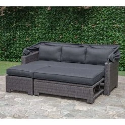OUTLIV. Spain Loungeinsel Mit Dach 3tlg. Aluminium/Olefin Braun/Grau -Outliv 1192062 3