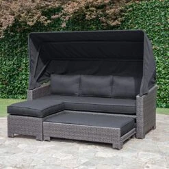 OUTLIV. Spain Loungeinsel Mit Dach 3tlg. Aluminium/Olefin Braun/Grau -Outliv 1192062 4