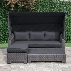 OUTLIV. Spain Loungeinsel Mit Dach 3tlg. Aluminium/Olefin Braun/Grau -Outliv 1192062 6