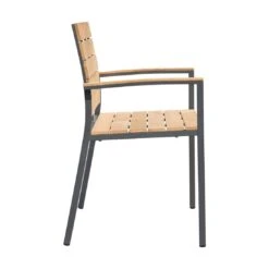 OUTLIV. Pamplona Gartenbank Edelstahl/Teak Dunkelgrau/Natur -Outliv 1197067 3