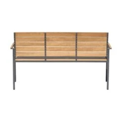 OUTLIV. Pamplona Gartenbank Edelstahl/Teak Dunkelgrau/Natur -Outliv 1197067 4