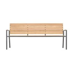 OUTLIV. Pamplona Gartenbank Edelstahl/Teak Dunkelgrau/Natur -Outliv 1197067 5