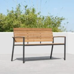 OUTLIV. Pamplona Gartenbank Edelstahl/Teak Dunkelgrau/Natur -Outliv 1197067 7