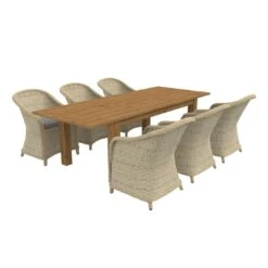 OUTLIV. Coventry Gartenmöbelset 7tlg. Geflecht/Teak Mixed White/Stone Grey -Outliv 1200180 3