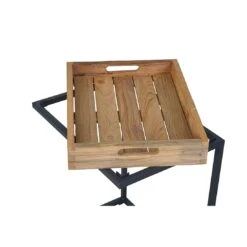 OUTLIV. Tray Beistelltisch 46x30cm Stahl/Teak Recycelt Schwarz/Teak -Outliv 1243762 6