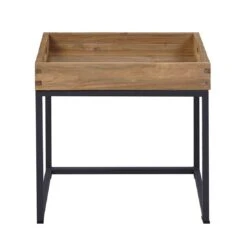 OUTLIV. Tray Beistelltisch 40x30cm Stahl/Teak Recycelt Schwarz/Teak -Outliv 1243773 3
