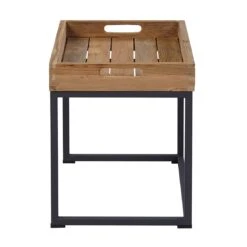 OUTLIV. Tray Beistelltisch 40x30cm Stahl/Teak Recycelt Schwarz/Teak -Outliv 1243773 4