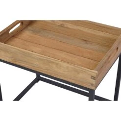 OUTLIV. Tray Beistelltisch 40x30cm Stahl/Teak Recycelt Schwarz/Teak -Outliv 1243773 5