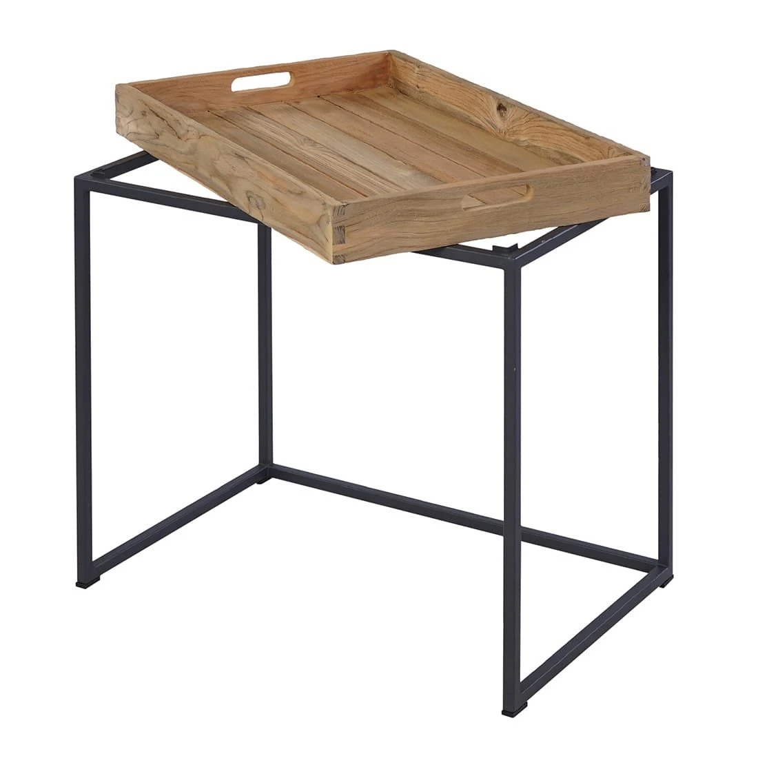 OUTLIV. Tray Beistelltisch 60x40cm Stahl/Teak Recycelt Schwarz/Teak OUTLIV. Tray Beistelltisch 60x40cm Stahl/Teak Recycelt Schwarz/Teak -Outliv 1243795 2 1