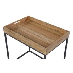 OUTLIV. Tray Beistelltisch Stahl/Teak Recycelt Schwarz/Teak -Outliv 1243795 5