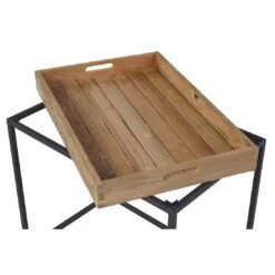 OUTLIV. Tray Beistelltisch 60x40cm Stahl/Teak Recycelt Schwarz/Teak 5 OUTLIV. Tray Beistelltisch 60x40cm Stahl/Teak Recycelt Schwarz/Teak -Outliv 1243795 6 1