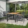 OUTLIV. Kobe Gartenmöbelset 5-tlg. Mit Tisch 160x90 Cm Anthrazit