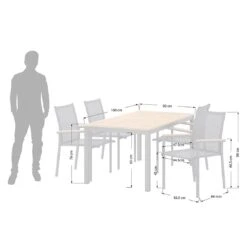 OUTLIV. Kobe Gartenmöbelset 5-tlg. Mit Tisch 160x90 Cm Anthrazit -Outliv 1259173 3