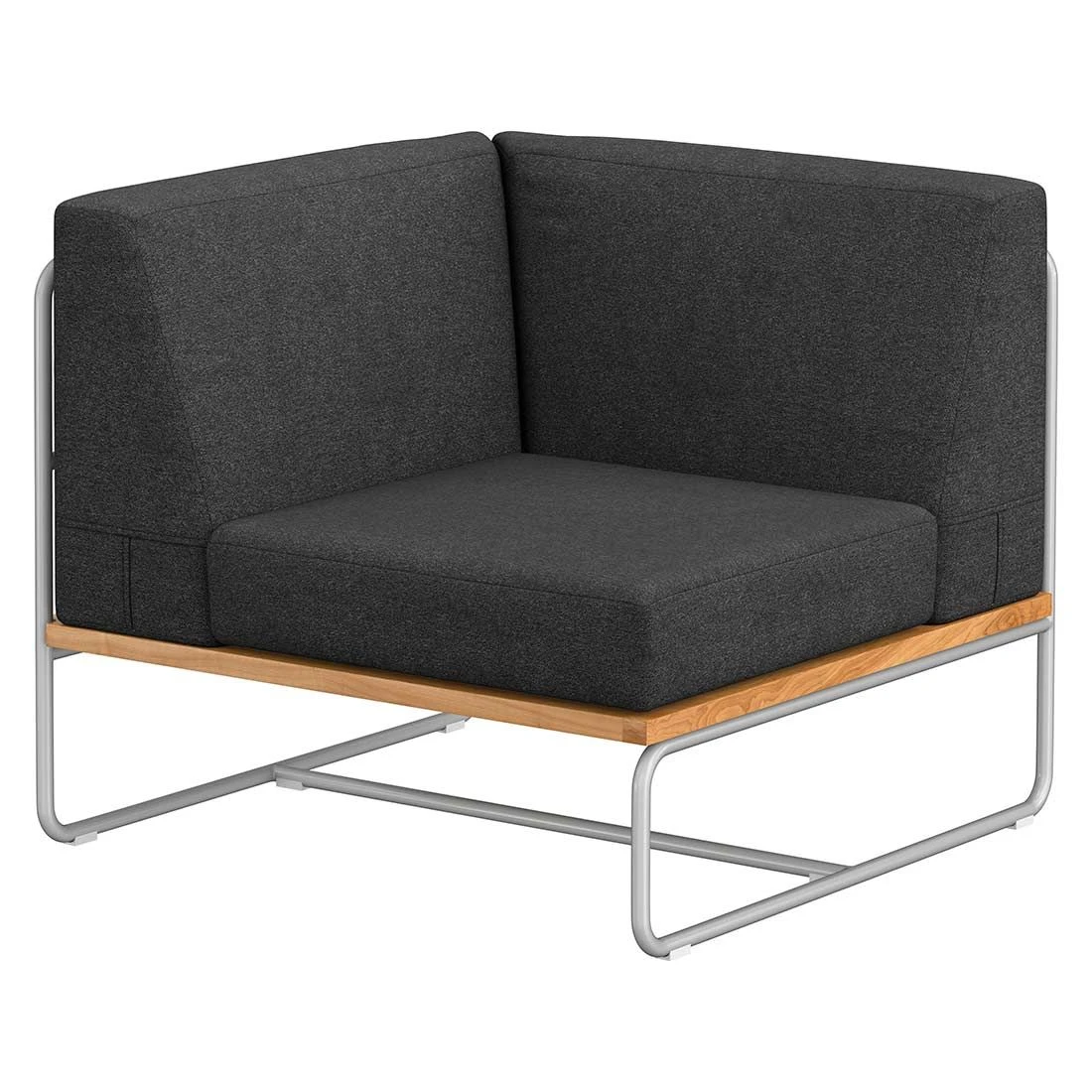 OUTLIV. Largo Ecklounge 5-teilig Stahl/Akazie mit Kissen Silber/Dunkelgrau OUTLIV. Largo Ecklounge 5-teilig Stahl/Akazie Mit Kissen Silber/Dunkelgrau -Outliv 854428 8