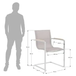 OUTLIV. Rimini Freischwinger Edelstahl/Textilene Taupe -Outliv 871665 9