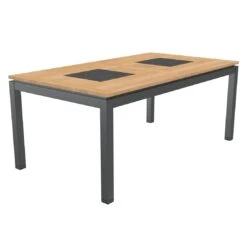 OUTLIV. Davos Ausziehtisch 180/240x100 Cm Aluminium/Teak Anthrazit -Outliv 879585 1