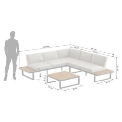 OUTLIV. Albufeira Ecklounge 3-teilig Aluminium/Akazie/Polster Schwarz/Teaklook/Royal Stone Grey 2 OUTLIV. Albufeira Ecklounge 3-teilig Aluminium/Akazie/Polster Schwarz/Teaklook/Royal Stone Grey -Outliv 931813 3