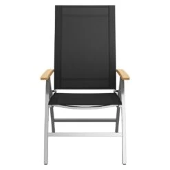 OUTLIV. Oviedo Klappsessel Edelstahl/Textilene/Teak-AL Schwarz -Outliv 980059 3