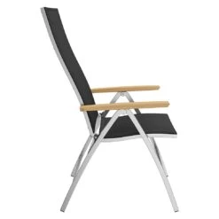 OUTLIV. Oviedo Klappsessel Edelstahl/Textilene/Teak-AL Schwarz -Outliv 980059 4