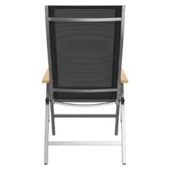 OUTLIV. Oviedo Klappsessel Edelstahl/Textilene/Teak-AL Schwarz -Outliv 980059 7