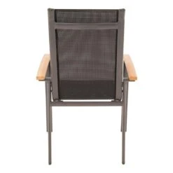 OUTLIV. Alpha Stapelsessel Aluminium/Textilene Teakarmlehnen Anthrazit/Schwarz 2 OUTLIV. Alpha Stapelsessel Aluminium/Textilene Teakarmlehnen Anthrazit/Schwarz -Outliv 987187 2