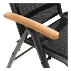 OUTLIV. Alpha Klappsessel Aluminium/Textilene Teakarmlehnen Anthrazit/Schwarz -Outliv 987396 5