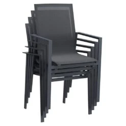 OUTLIV. Atlanta Gartenmöbelset 5-tlg. Tisch 160x90cm Anthrazit/Schwarz-Grau -Outliv atlanta gartenmoebelset 5 tlg mit gartentisch 160x90cm 1392394 9