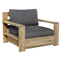 OUTLIV. Castello Loungeset 4-tlg. Recycelt Teak/Sunproof Natur/Dunkelgrau -Outliv castello loungeset 4 tlg teak olefin 1392284 4