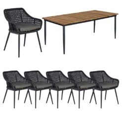 OUTLIV. Hudson Gartenmöbelset 7-tlg. Tisch 220x100cm Charcoal/Anthrazit