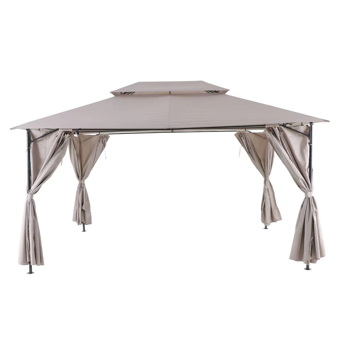 OUTLIV. Gazebo Gartenpavillon 400x300cm Stahl/Polyester Schwarz/Grau OUTLIV. Gazebo Gartenpavillon 400x300cm Stahl/Polyester Schwarz/Grau -Outliv mwh gazebo pavillon 400x300cm stahl polyester schwarz grau 1254333 1
