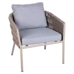 OUTLIV. Loungeset 5-tlg. Stahl/Rope Sand/Grau -Outliv outliv 5 tlg loungegruppe aluminium rope 1429552 8