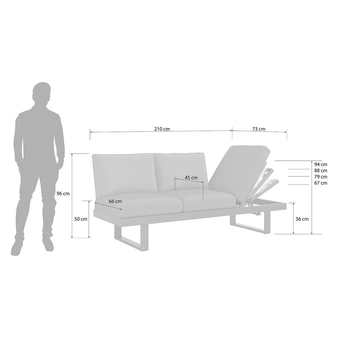 OUTLIV. Atlanta Gartensofa Aluminium/Olefin Anthrazit OUTLIV. Atlanta Gartensofa Aluminium/Olefin Anthrazit -Outliv outliv atlanta diningbank aluminium olefin 1342476 14