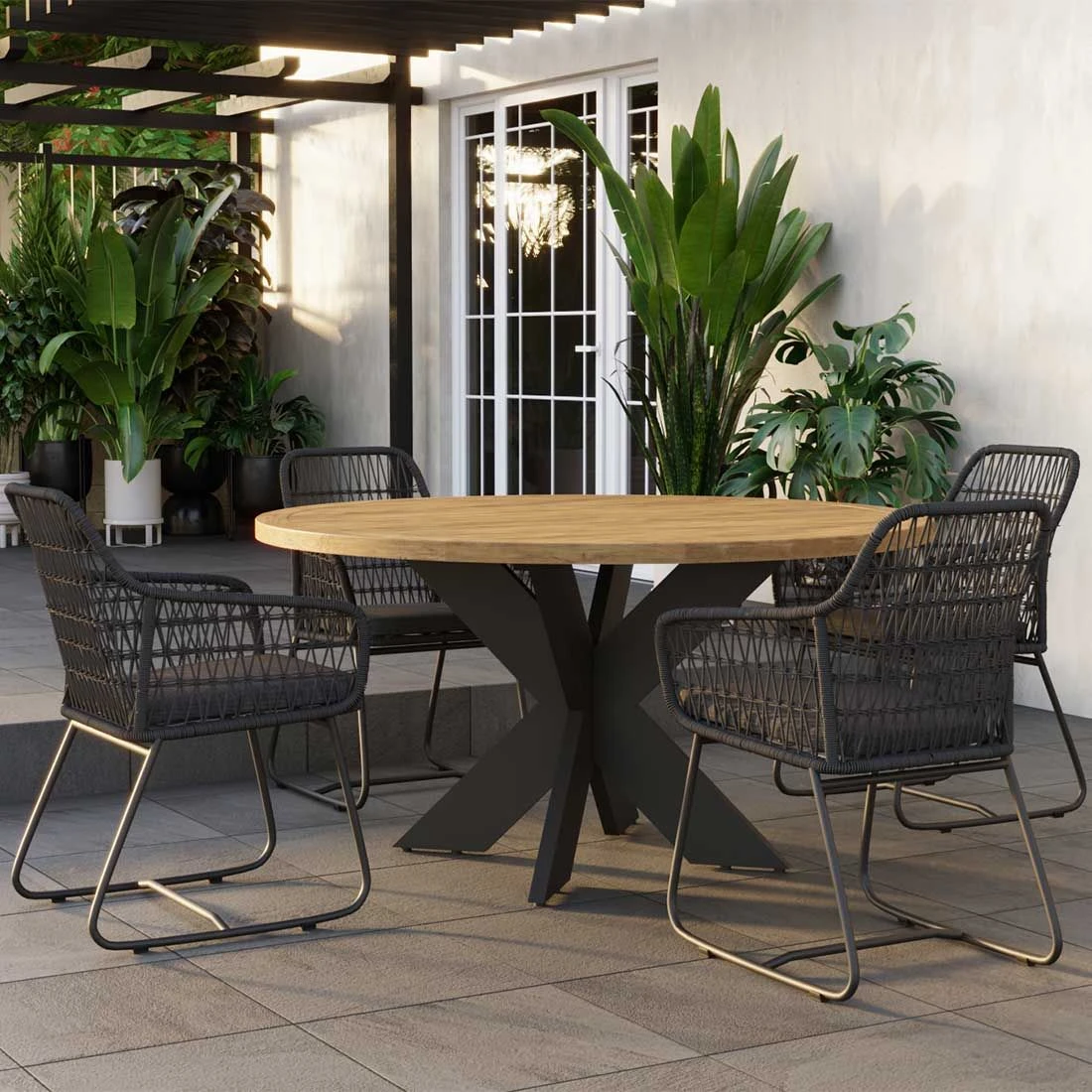 OUTLIV. Atlanta Gartentisch Ø130cm Aluminium/Teak Charcoal/Teak Recycelt OUTLIV. Atlanta Gartentisch Ø130cm Aluminium/Teak Charcoal/Teak Recycelt -Outliv outliv atlanta gartentisch durchm130cm aluminium teak 1184879 2 1