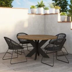 OUTLIV. Atlanta Gartentisch Ø130cm Aluminium/Teak Charcoal/Teak Recycelt 2 OUTLIV. Atlanta Gartentisch Ø130cm Aluminium/Teak Charcoal/Teak Recycelt -Outliv outliv atlanta gartentisch durchm130cm aluminium teak 1184879 3 1